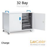 Laptop Charging Trolley - 32 bays of Horizontal Storage & Security for devices up to 15.6 inches