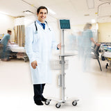 Medical Rolling Cart / Kiosk for 7" - 13" Tablets (Black)
