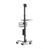 Medical Rolling Cart / Kiosk for VESA compatible Monitors/Enclosures (Black)