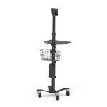 Medical Rolling Cart / Kiosk for VESA compatible Monitors/Enclosures (Black)