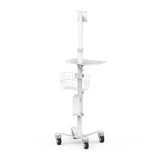 Medical Rolling Cart / Kiosk for VESA compatible Monitors/Enclosures (White)
