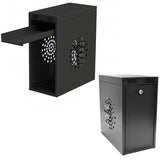 One Size Budget Enclosed Tower Computer Security Cage with Pull-out Tray for Keyboard and Mouse