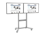 Digital Signage Trolley - Height adjustable trolley for dual/two LCD and Plasma screens