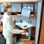 Single Display Sit-Stand Workstation - Mobile Healthcare Desk